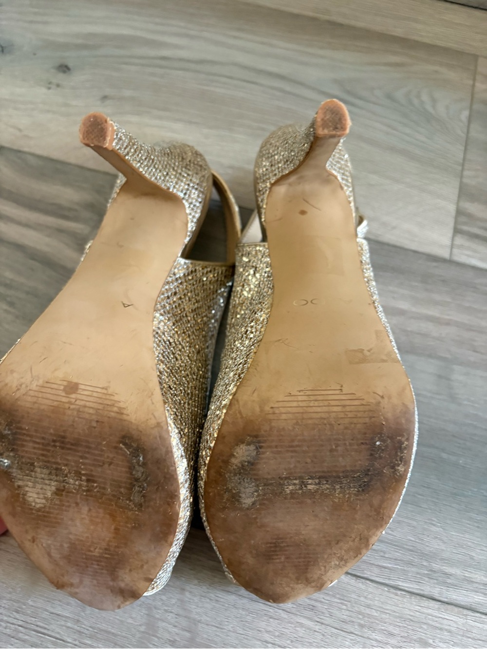 ALDO SLINGBACK GLITTER HEELS - Picture 8 of 8